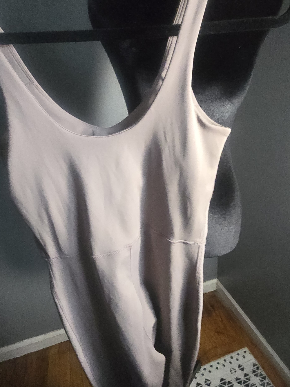 Move Theology Gray Solid Knit Sleeveless Scoop Neck Stretch Jumpsuit Size S